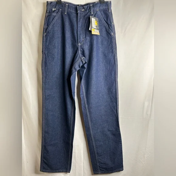 Carhartt Flame Resistant Denim Dungarees 2 Piece Bundle Size 33x36